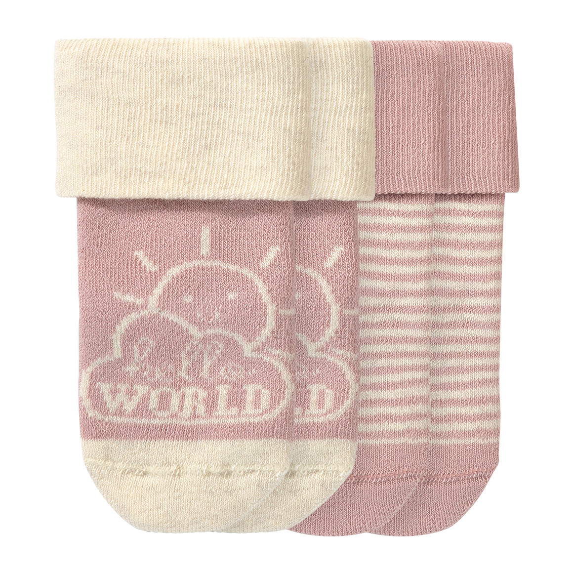 2 Paar Newborn Socken mit Umschlagbündchen
