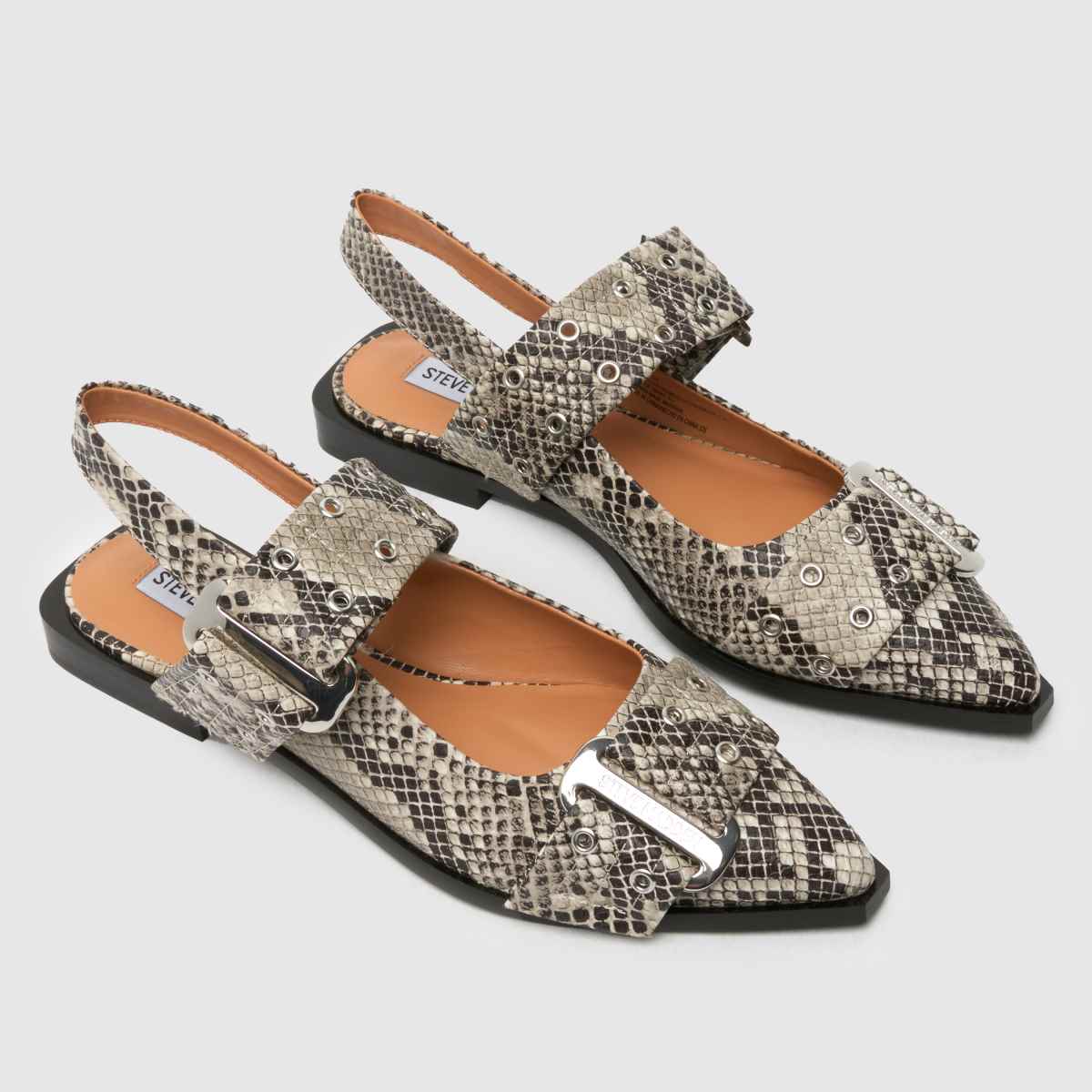 Steve Madden – Grand Ave – Mönstrade platta skor med spänne