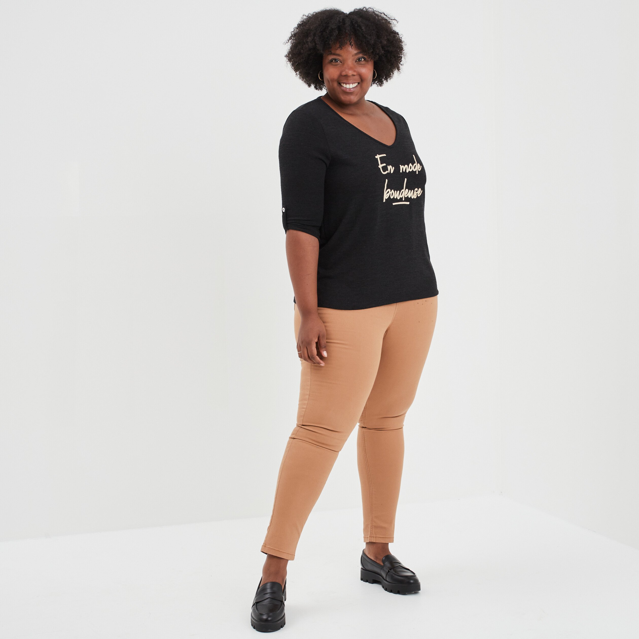 Jegging marron clair femme grande taille | La Halle