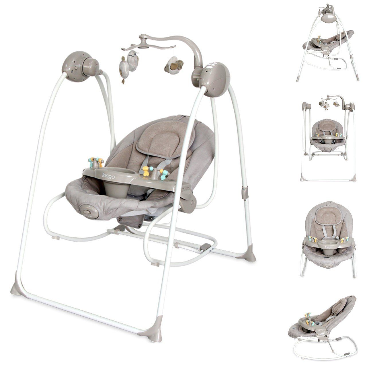 Lorelli Babywippe Babywippe elektrisch Tango 2 in 1, Fernbedienung, MP3, Timer, Mobile
