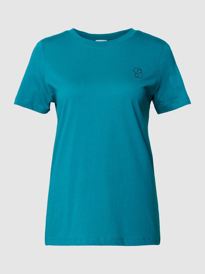 T-Shirt mit Label-Print in petrol