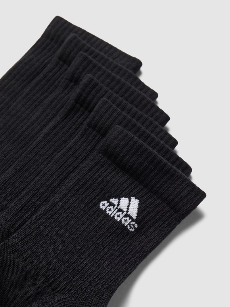 Socken mit Label-Print im 6er-Pack in schwarz