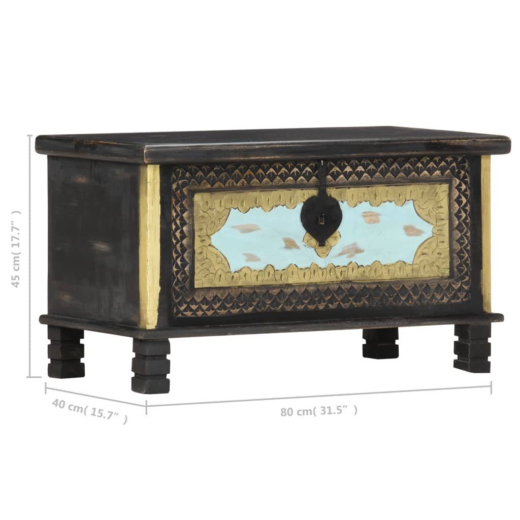vidaXL Aufbewahrungsbox Aufbewahrungstruhe Schwarz 80x40x45 cm Mango Massivholz