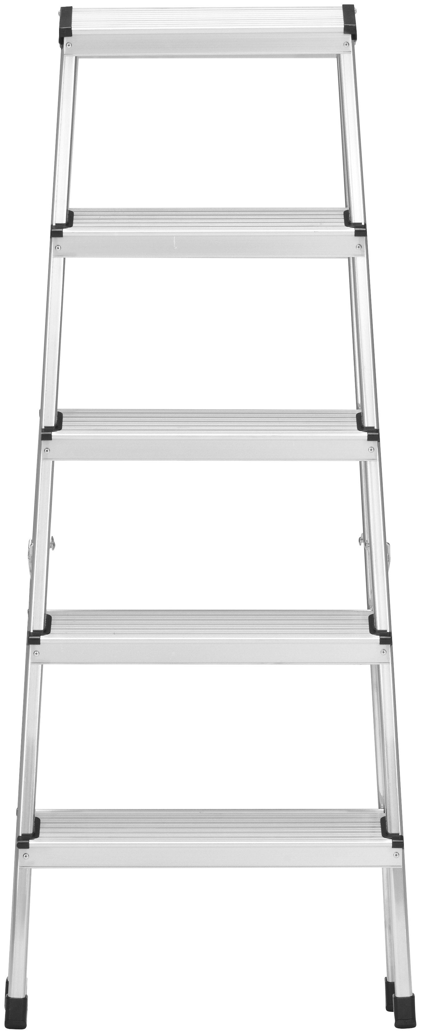 Hailo Doppelleiter D60 StandardLine (1-St), Alu-Sicherheits-Doppelstufenleiter 2x5 Stufen