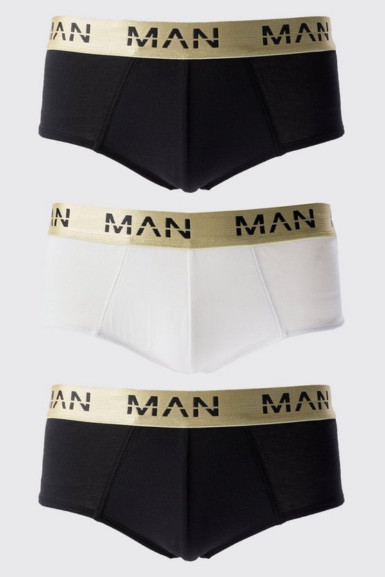 3er-Pack Man Roman Gold-Bikinihose