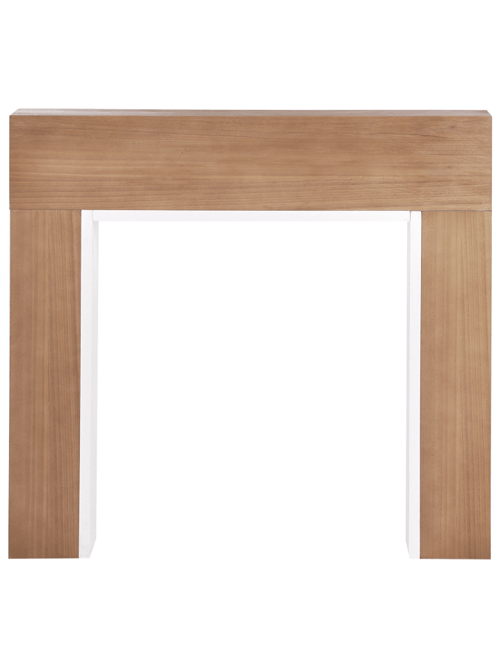 Beliani Kaminumrandung BOYANUP in Heller Holzfarbton - (W) 110 x (H) 102 x (L) 19 cm günstig kaufen onesize