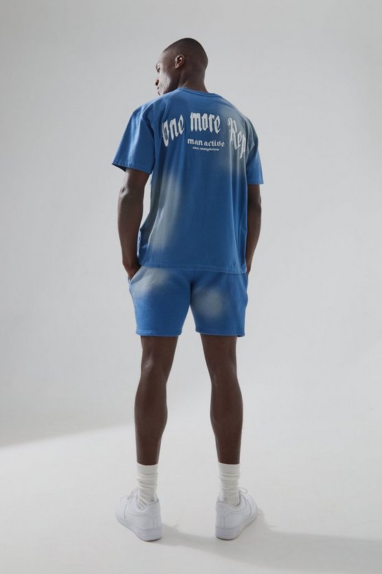 Man Active T-Shirt mit Vintage-Waschung