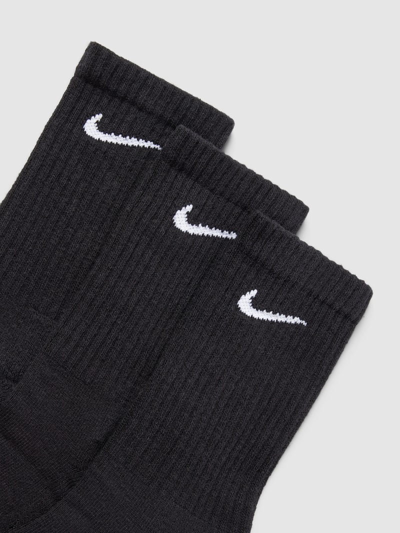 Socken mit Label-Stitching im 3er-Pack in schwarz