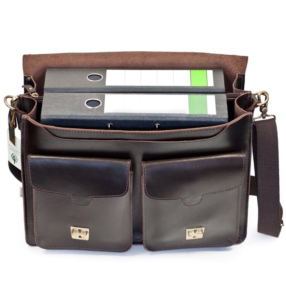 Jahn-Tasche Aktentasche Naturleder Lehrertasche, Anilin-Leder Braun Jahn-Tasche 420-anilin