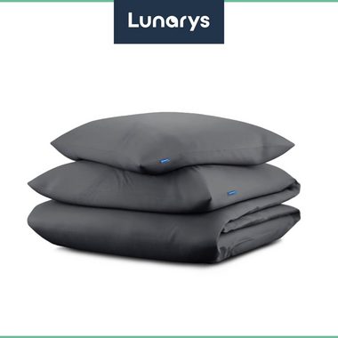 Bettwäsche SatinRoyal, Lunarys, Luxus Satin Bettwäsche - 160 g/m² - Anthrazit - 135x200 cm - 2-teilig