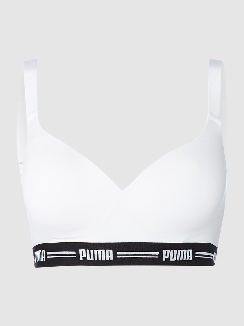 Bralette mit Logo-Bund in weiß