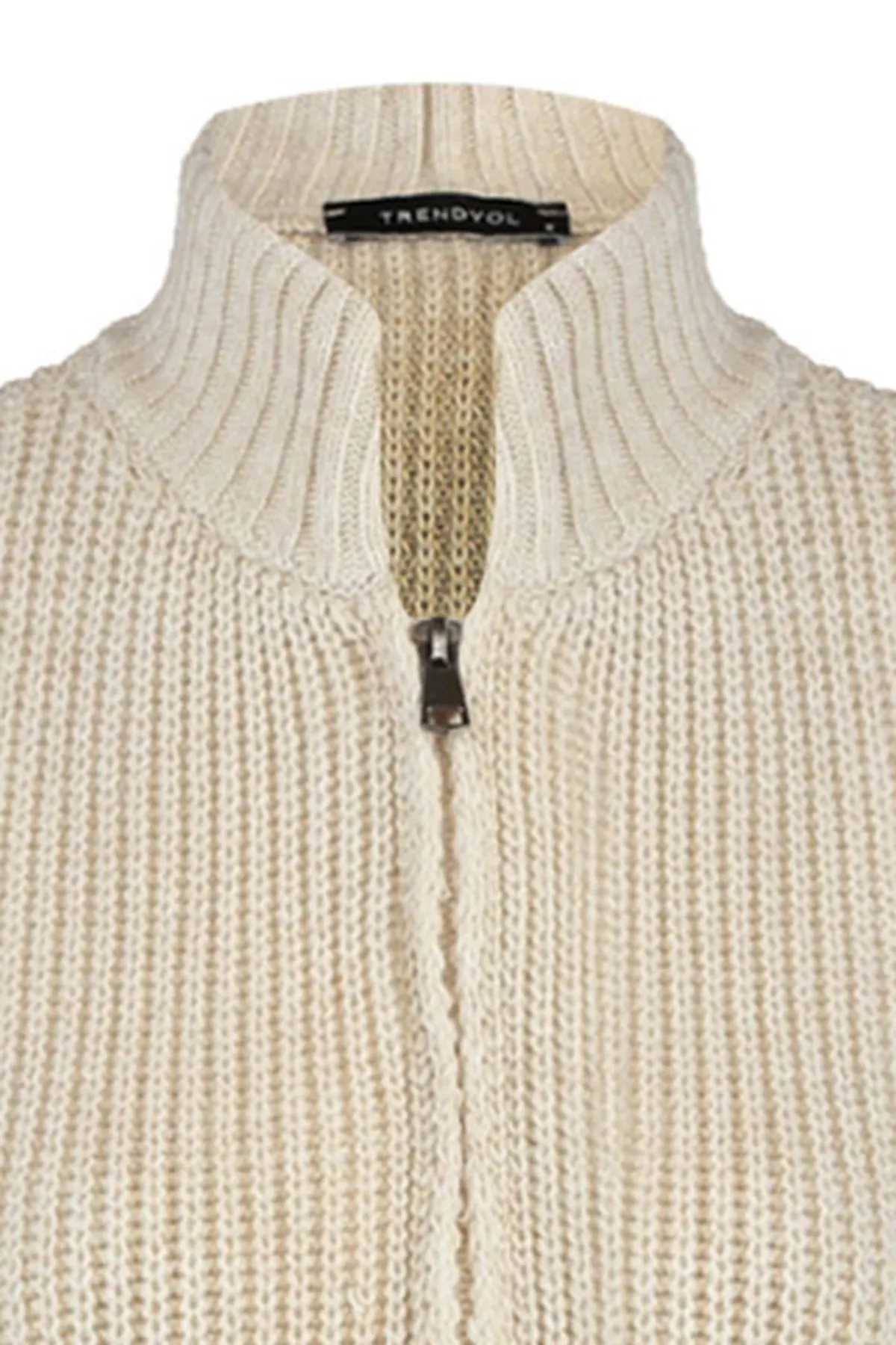 Trendyol Collection  Stone Crop Reißverschluss Basic Knit Sucker TWOAW23HI0015