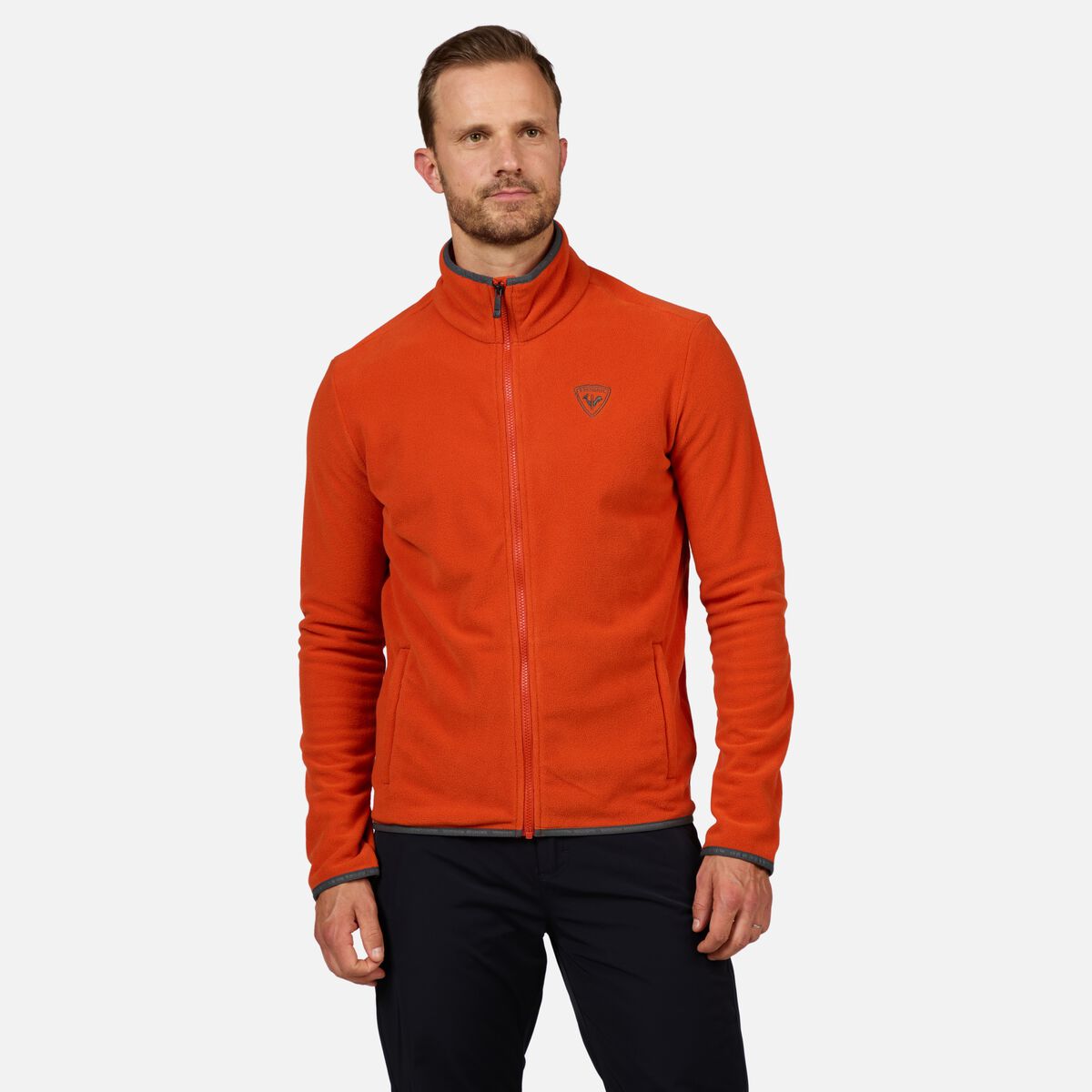 Herrenfleecejacke mit durchgehendem Reißverschluss Strawpile