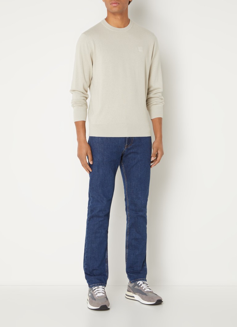 HUGO BOSS Kanovano fine-knit pullover in cashmere blend with logo
