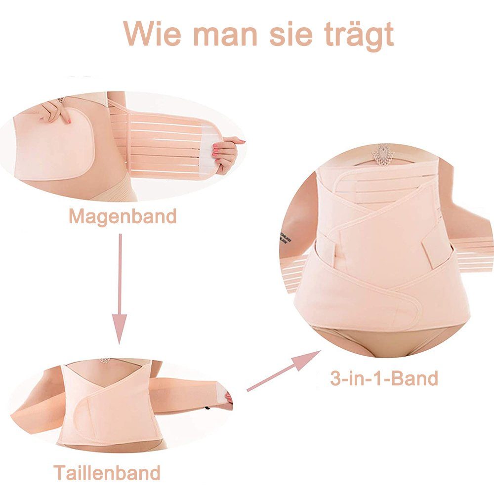 Einemgeld Schwangerschaftsgürtel Damen Postpartal Hüftgürtel, Rückbildungsgürtel nach Geburt, Hautfarbe