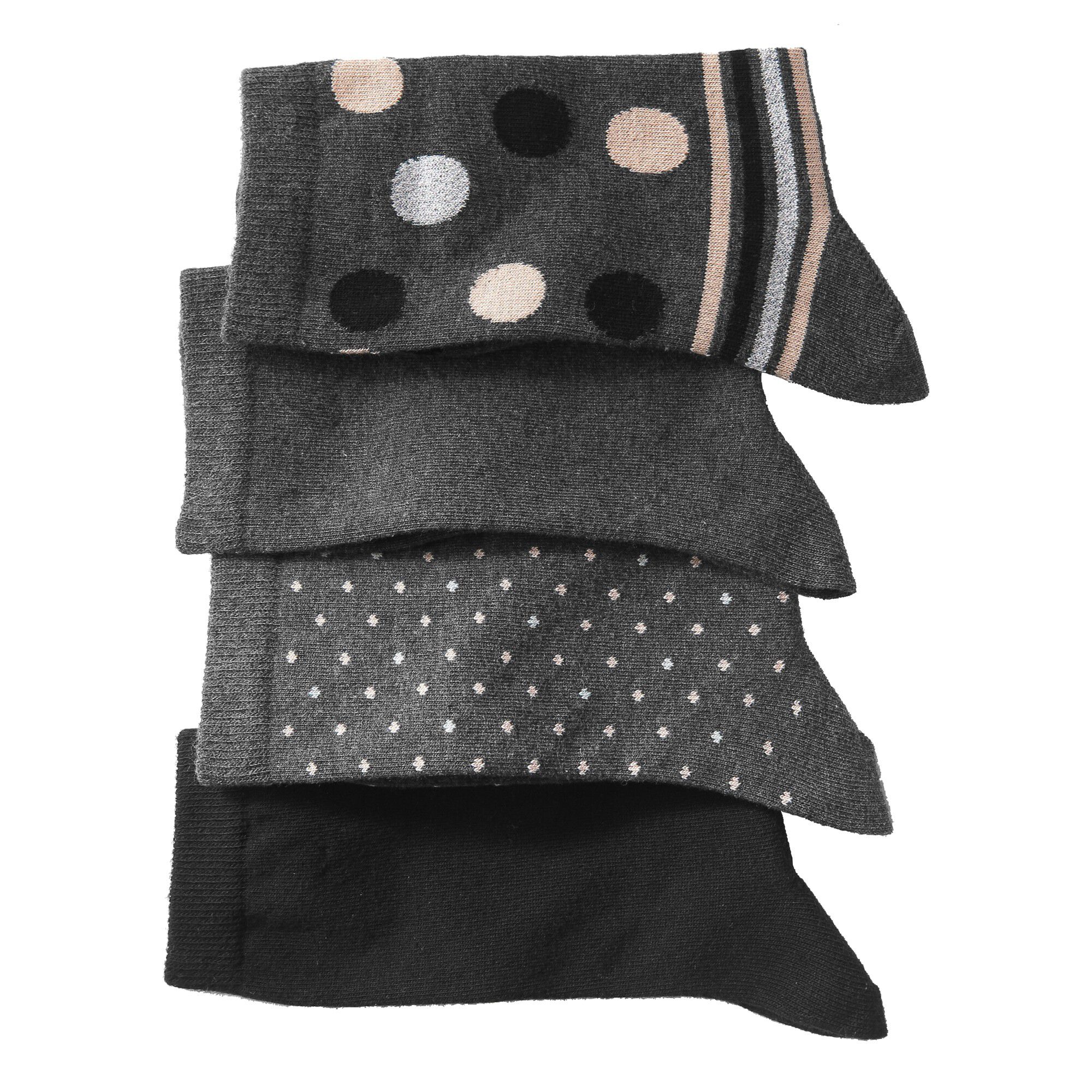 Chaussettes pois et unies