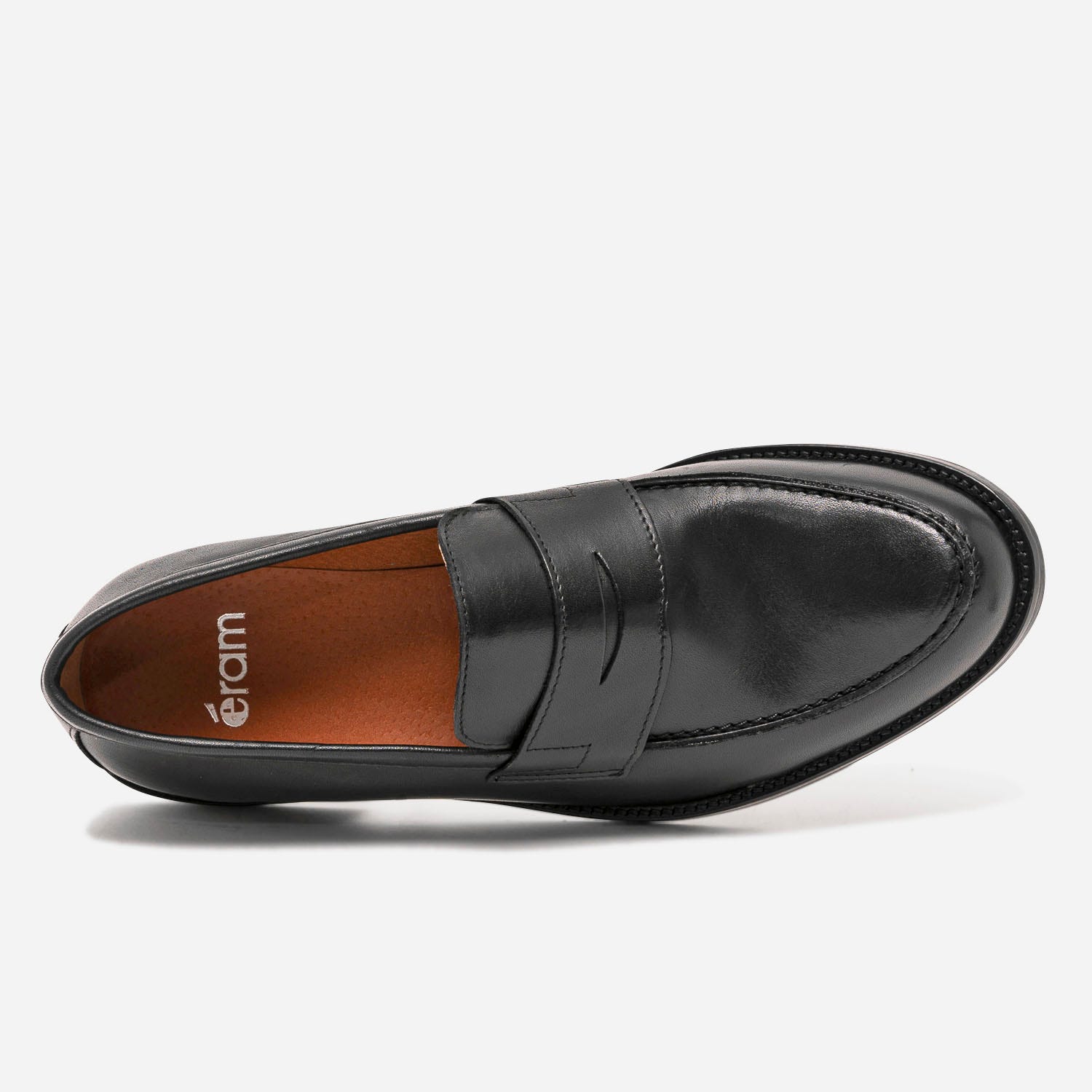 Mocassin noir en cuir