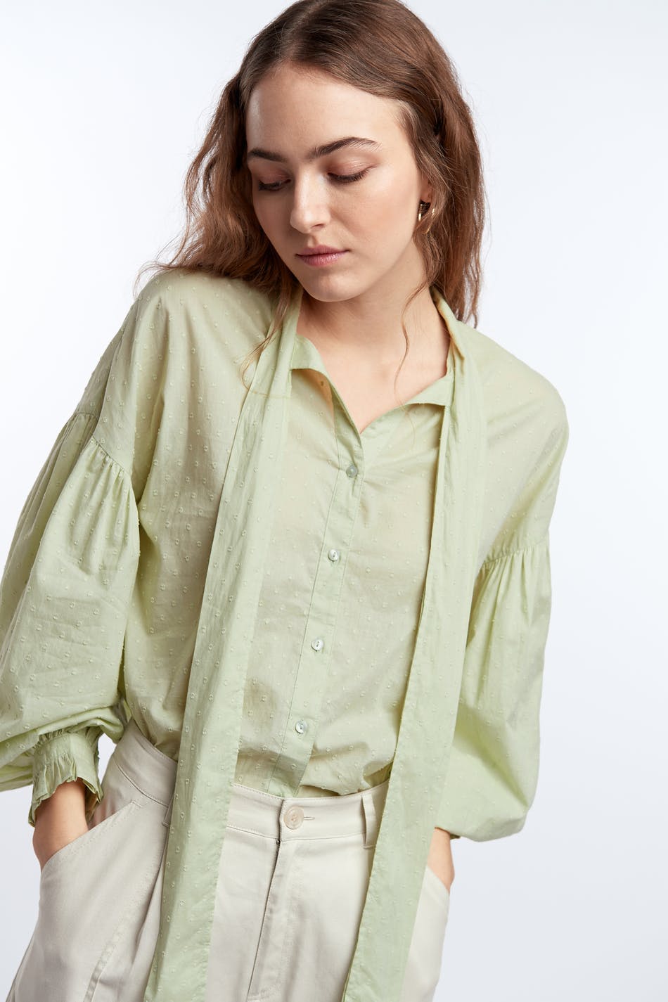 Zina tie neck blouse