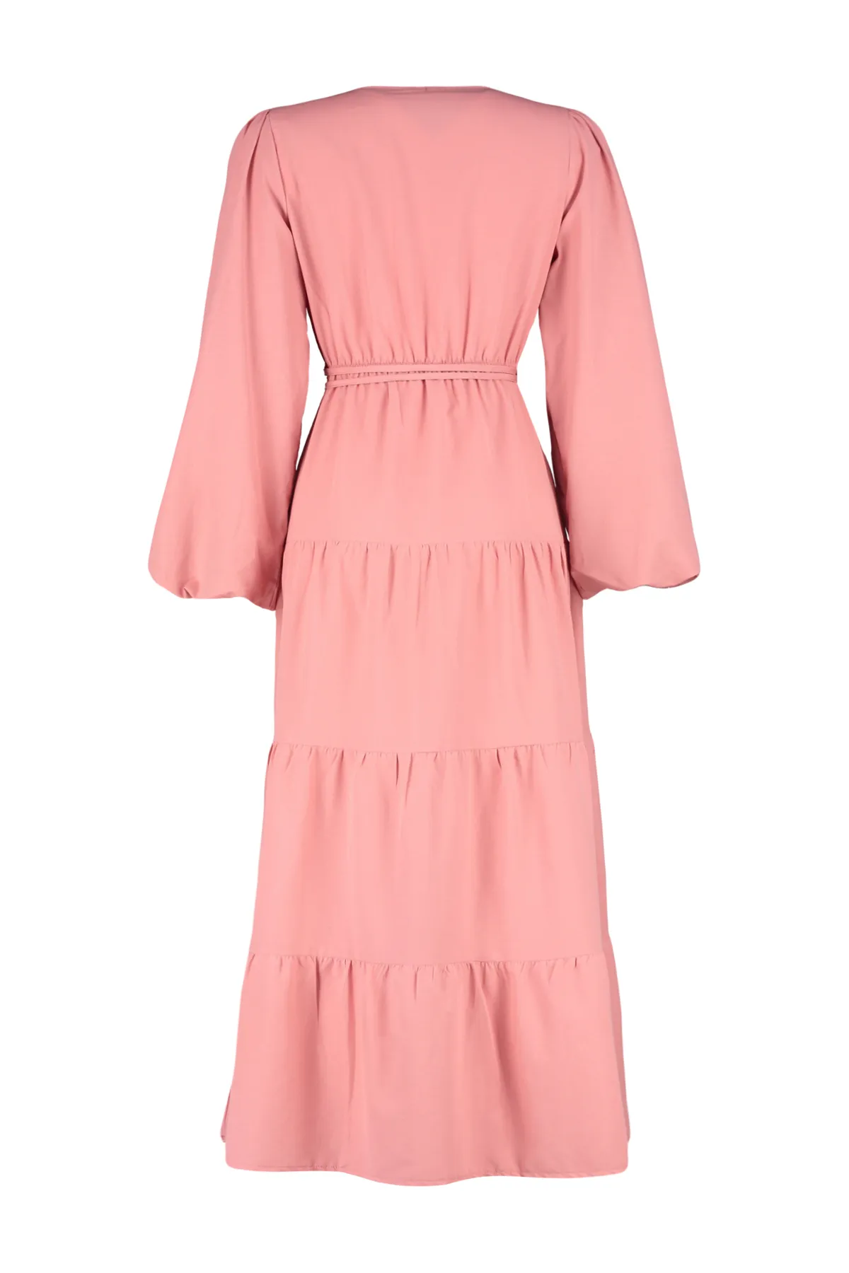 Trendyol Modest  Detailgetreues gewebtes Kleid mit getrockneten Rosenknöpfen und Taillenband TCTSS24EB00163
