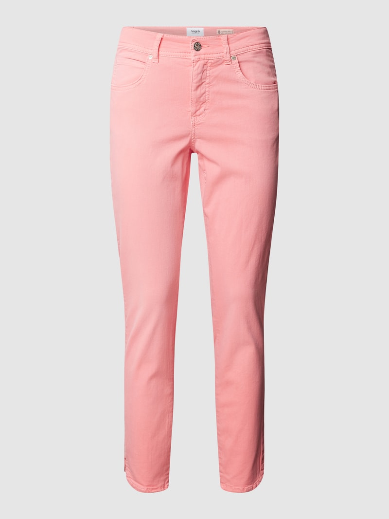 Jeans mit Label-Patch Modell 'ORNELLA' in koralle