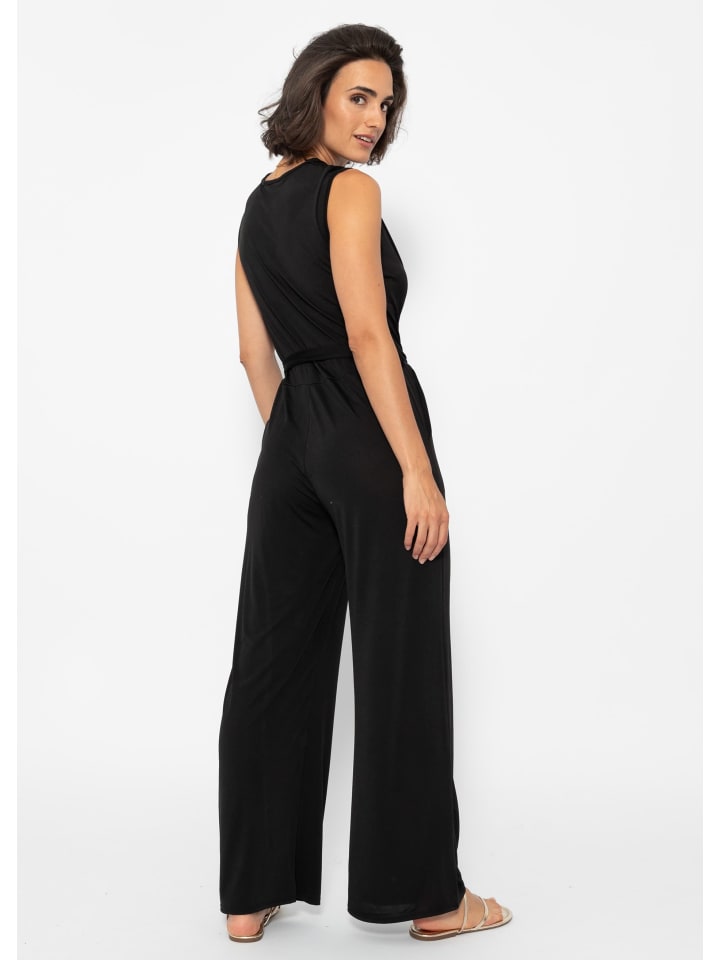 SASSYCLASSY Fließender Jersey Jumpsuit in Schwarz günstig kaufen S