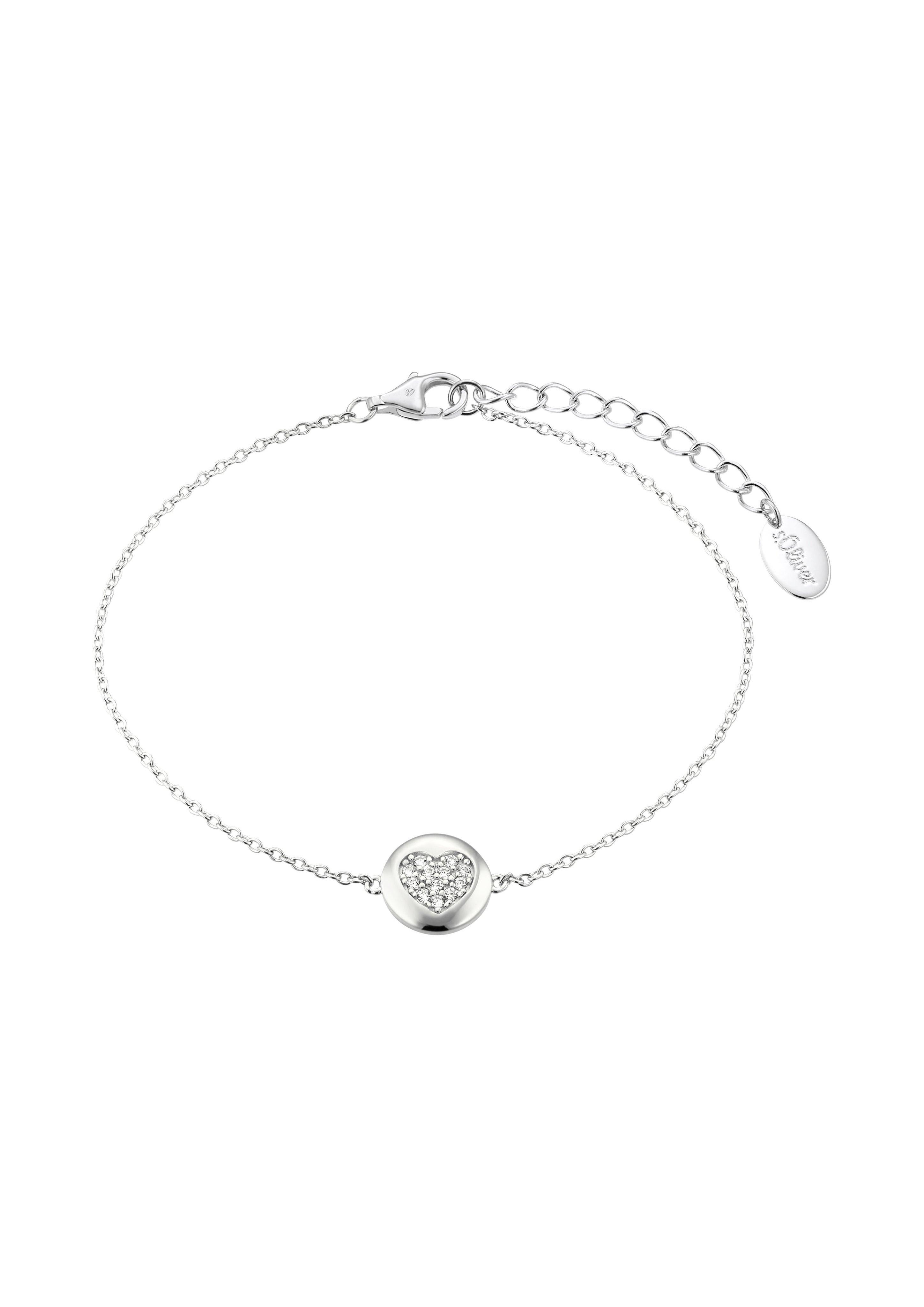 Silber-Armband mit kreisrundem Herz-Anhänger  6009585-92E0