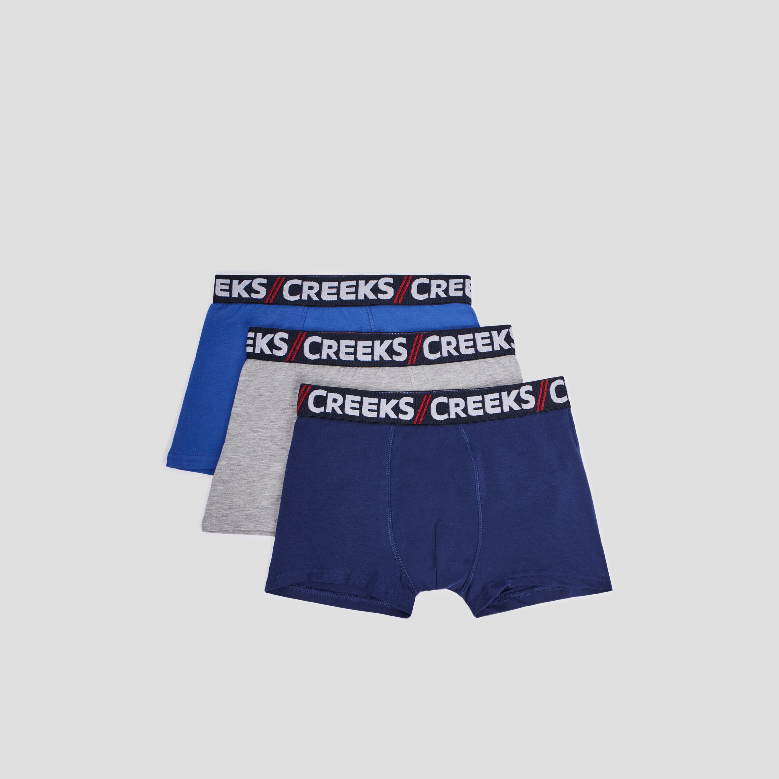 Lot 3 boxers Creeks bleu homme | La Halle