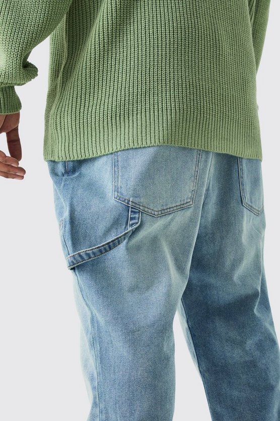 Plus Slim-Fit Schlagjeans
