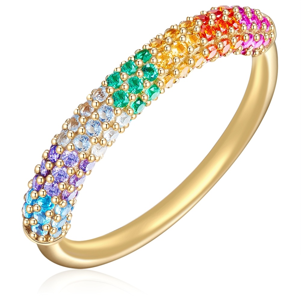 Glanzstücke München Bague en argent Argent sterling Oxyde de zirconium (CZ) en Or jaune Bague