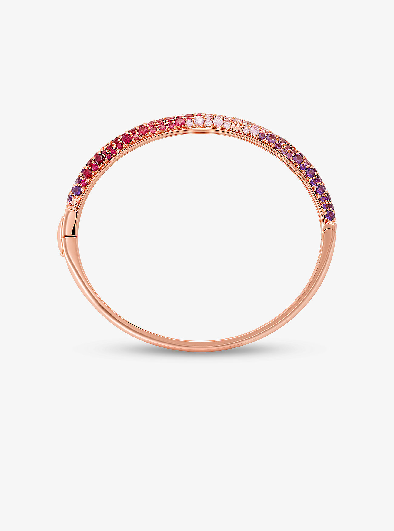 Precious Metal-Plated Sterling Silver Ombré Pavé Bangle - ROSE GOLD