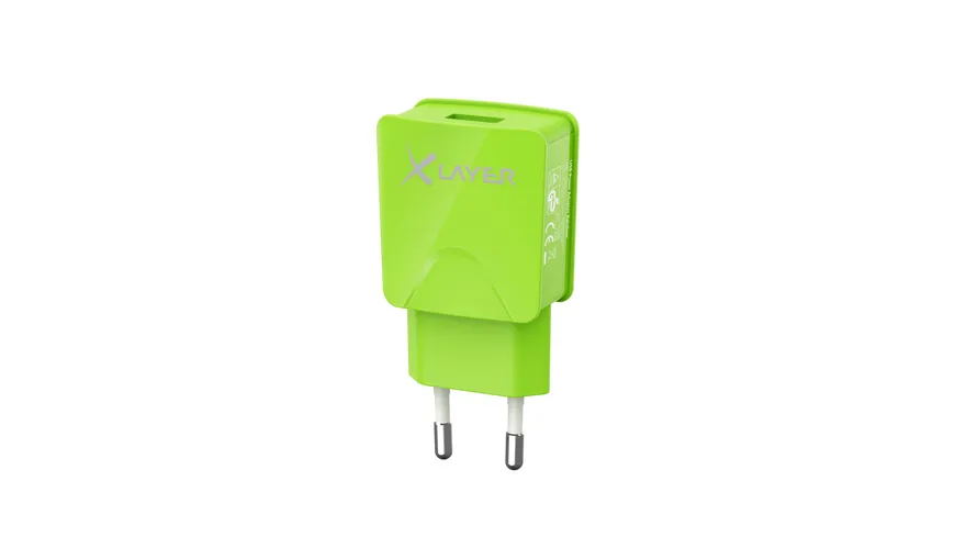 Xlayer Ladegerät Colour Line USB Netzteil 2.1A Green