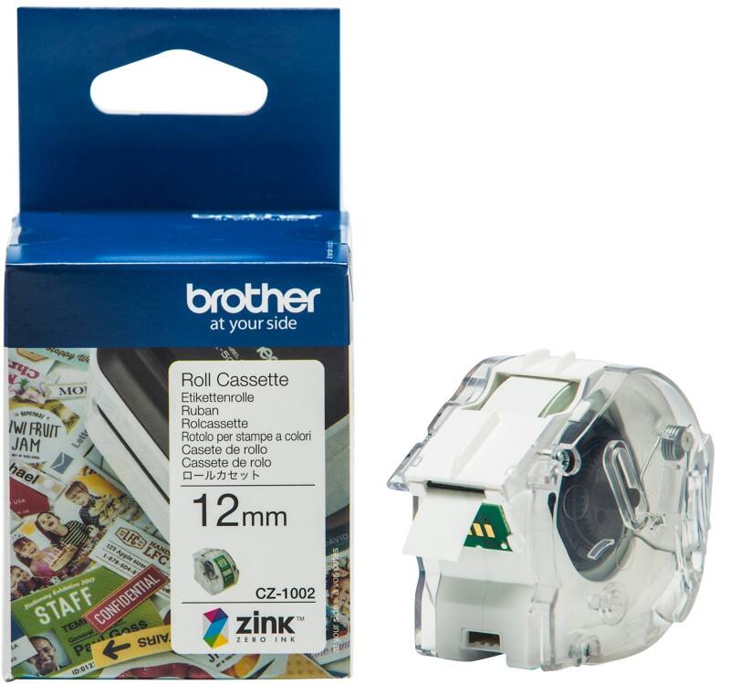 Brother CZ-1002 Authentic Etikettenrollen-Kassette Selbstklebend Weiß 12 mm x 5m
