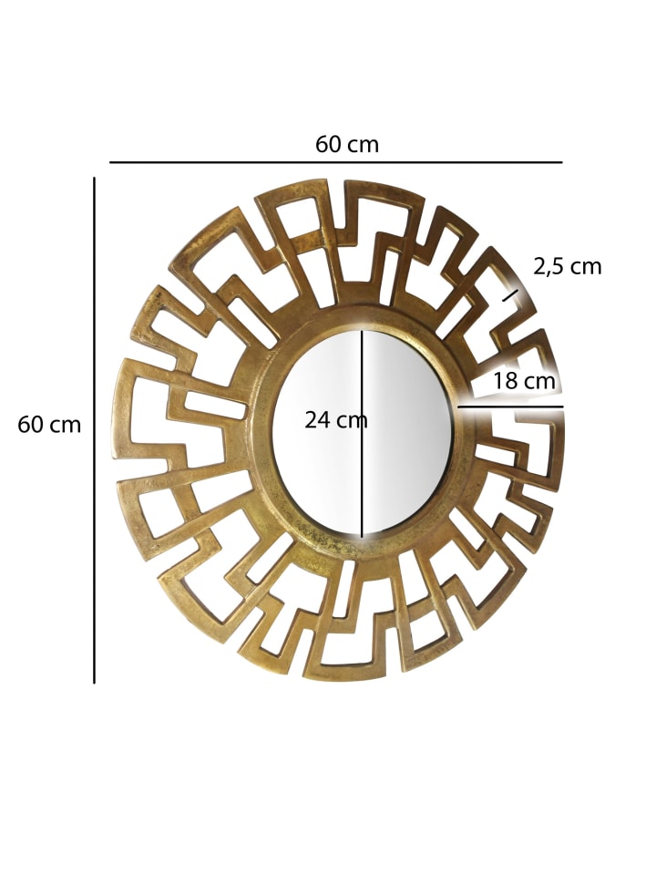 KADIMA DESIGN Wandspiegel Art déco 60 cm Metall Design Hängespiegel , Aluminium günstig kaufen onesize