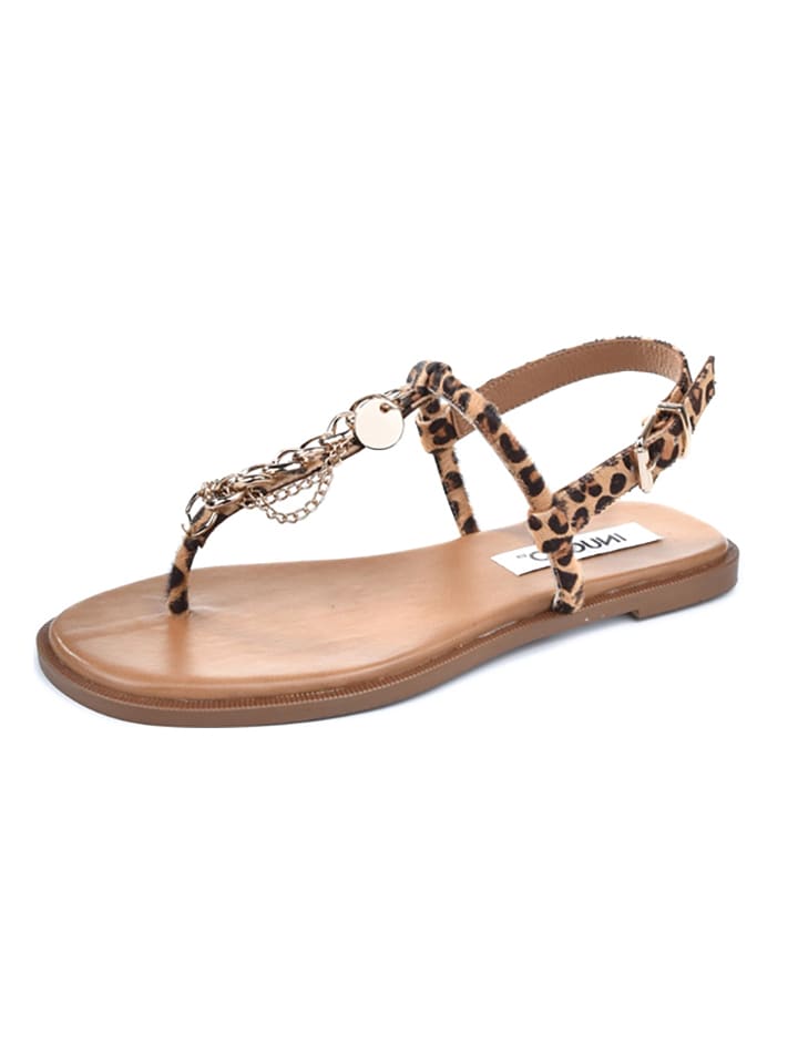 INUOVO Leder-Sandalen in Hellbraun günstig kaufen