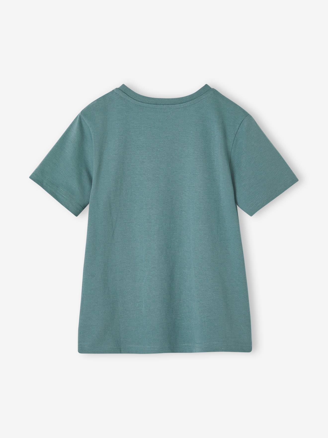 Vertbaudet Jungen T-Shirt mit Wende-Pailletten Oeko-Tex - weiß