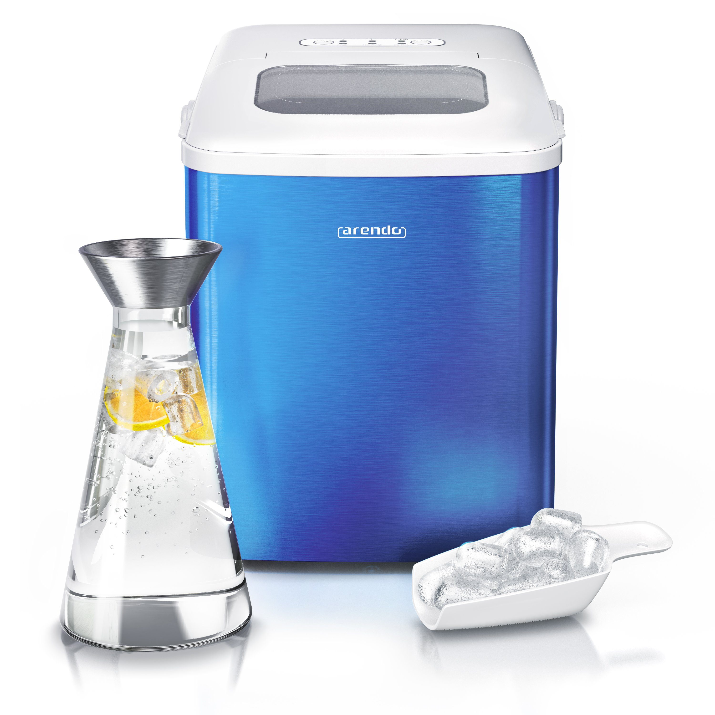 Arendo Eiswürfelmaschine, 120W mit 1,5L Behälter Eiswürfelbereiter, 9 Eiswürfel in 9 Minuten