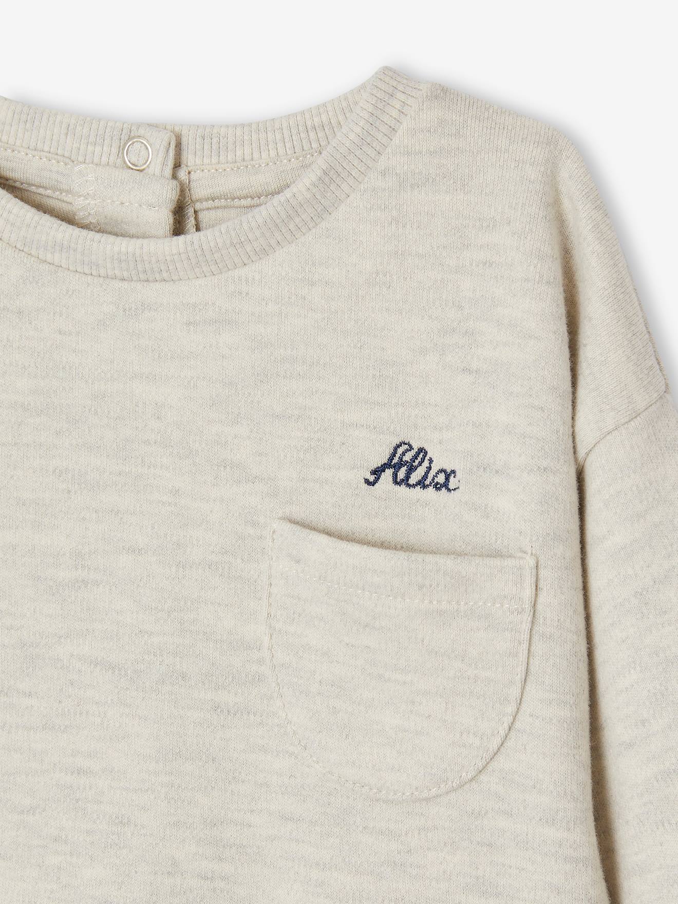 Vertbaudet Baby-Set: Sweatshirt & Hose, personalisierbar Oeko-Tex - blush
