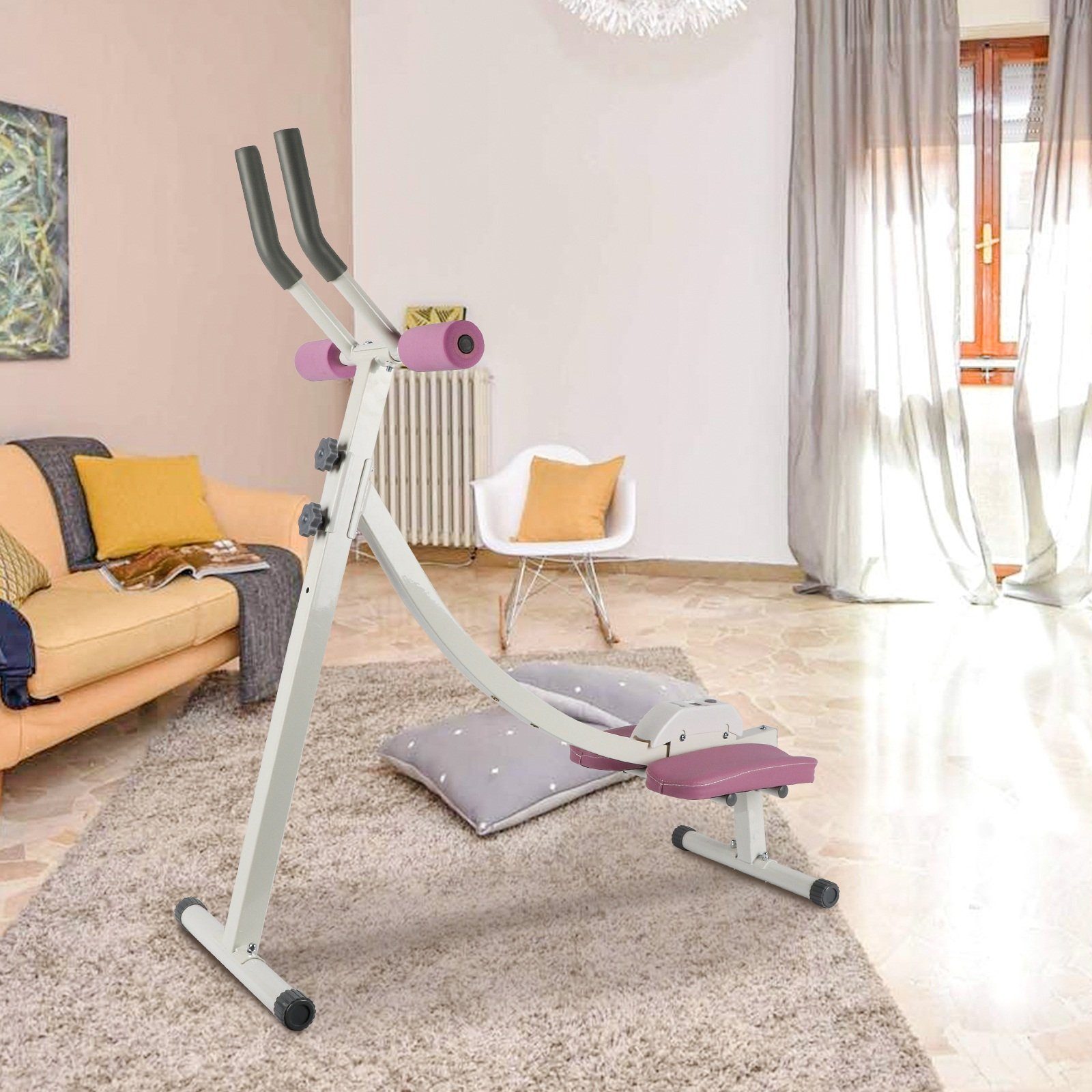 KAHOO Heimtrainer Klappbarer Fahrradtrainer mit LDC-Display, Fitnessgerät
