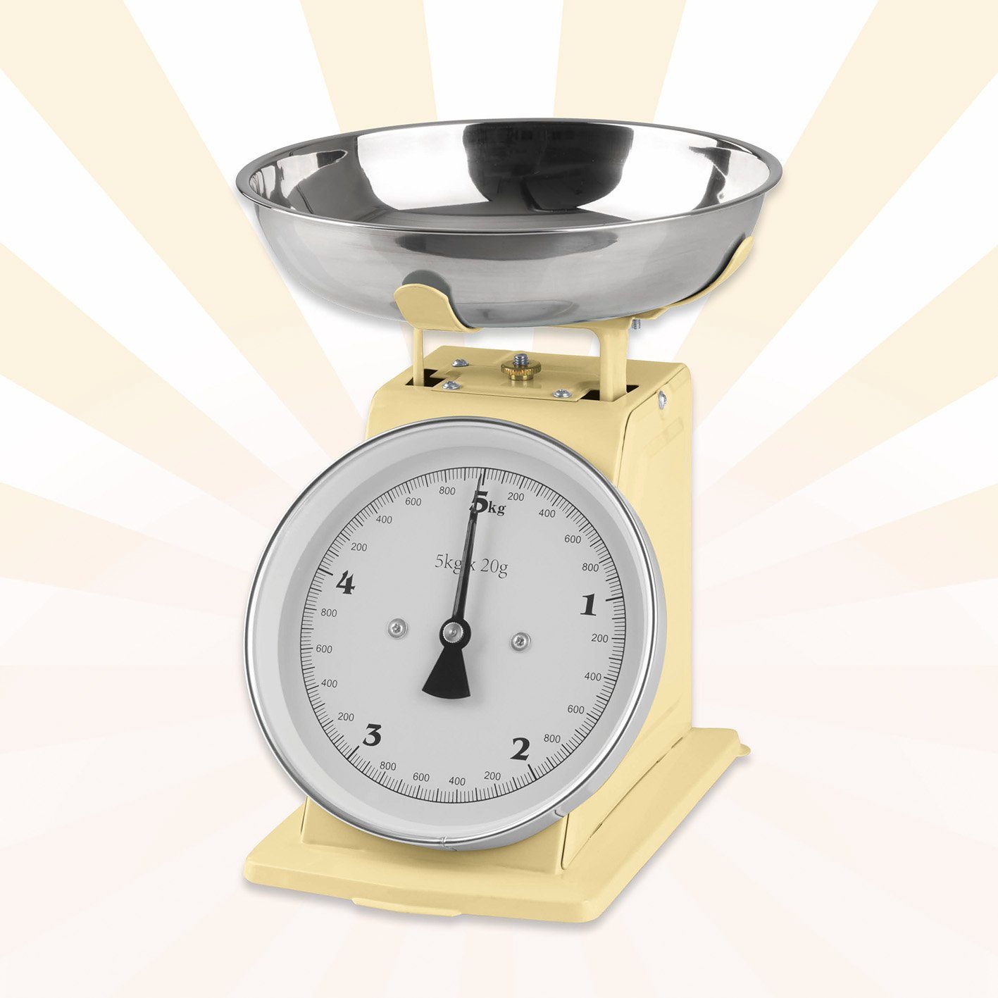 GOURMETmaxx Küchenwaage 50er Jahre, Retro in Vanille