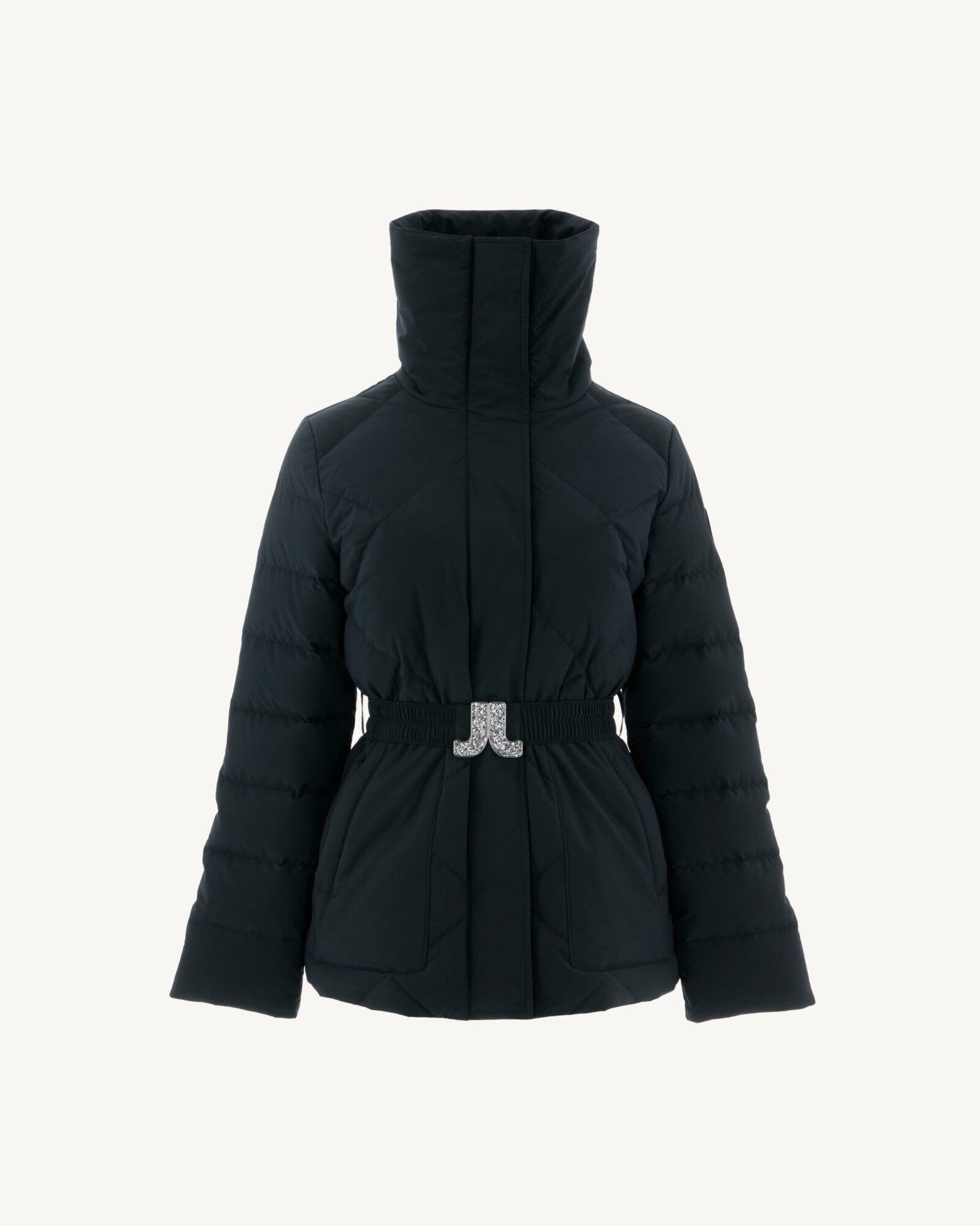 Doudoune avec des cristaux Swarovski®️ manches amovibles Noir Anita 2.