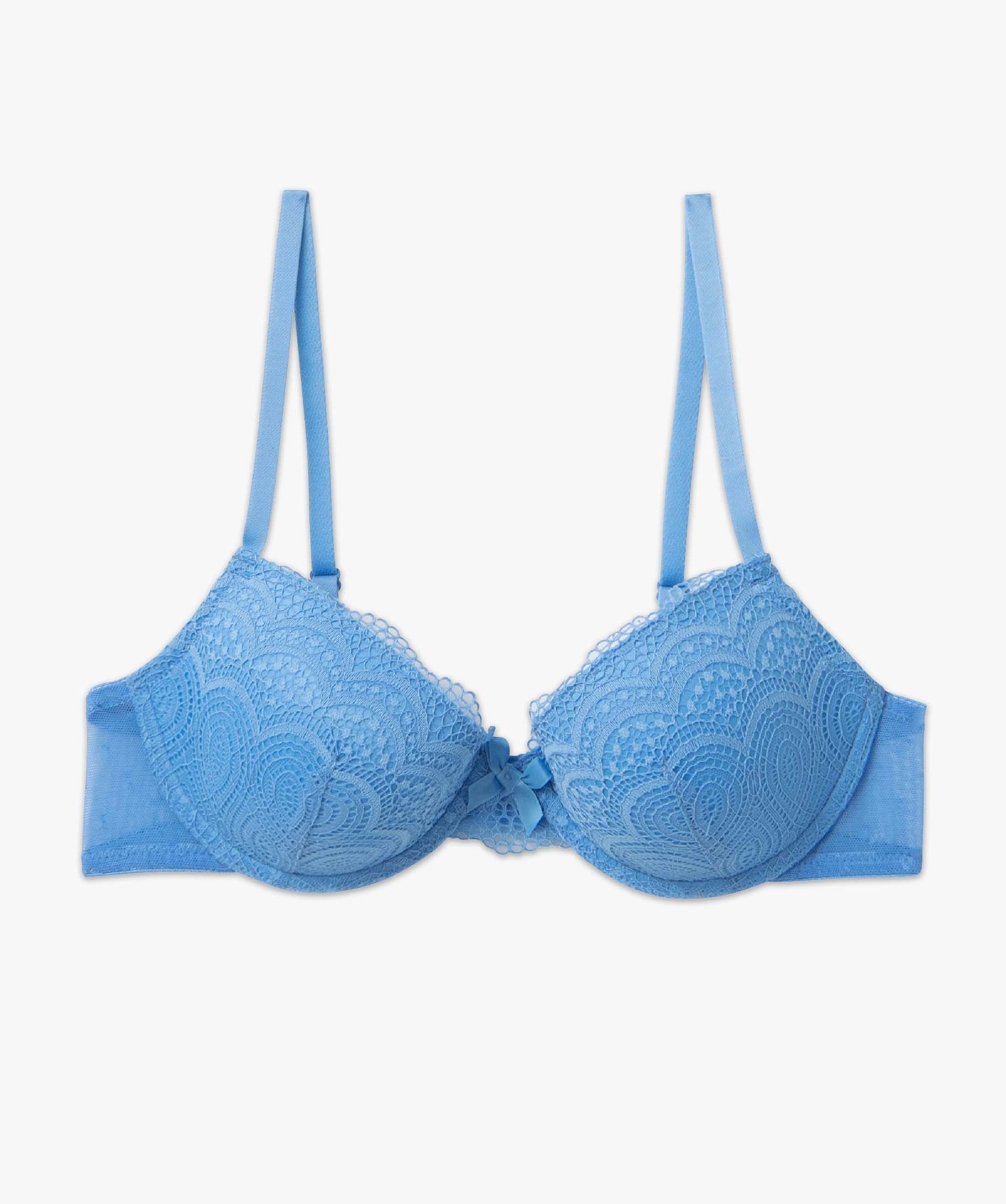 Soutien-gorge corbeille en dentelle à armatures femme bleu | GEMO