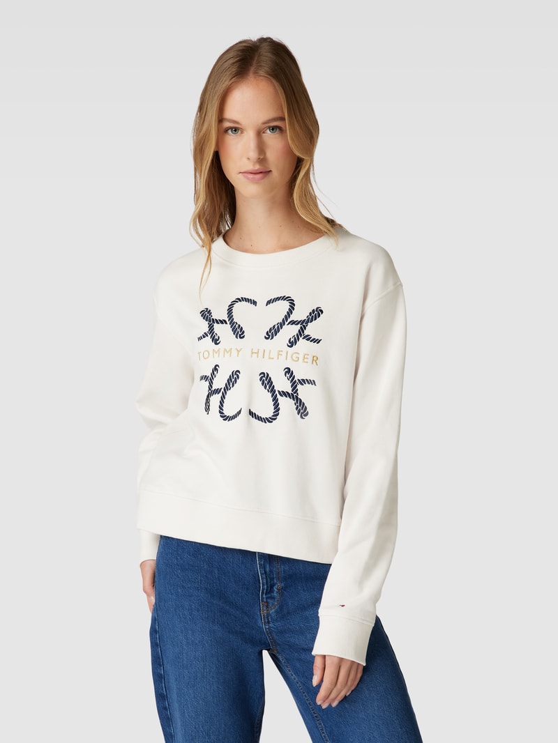 Pullover mit Rundhalsausschnitt in weiss