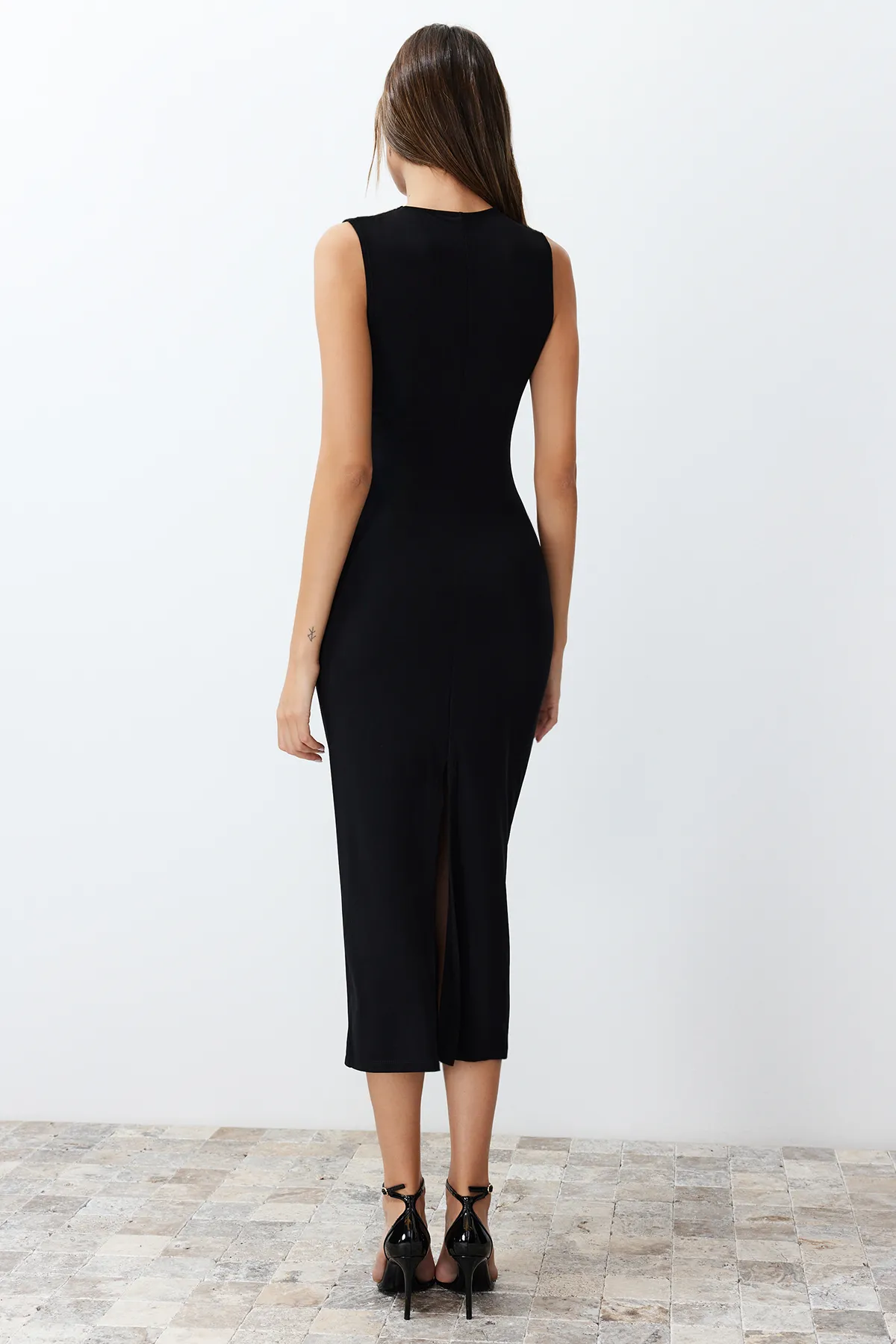 Trendyol Collection  Schwarzes drapiertes elegantes Abendkleid