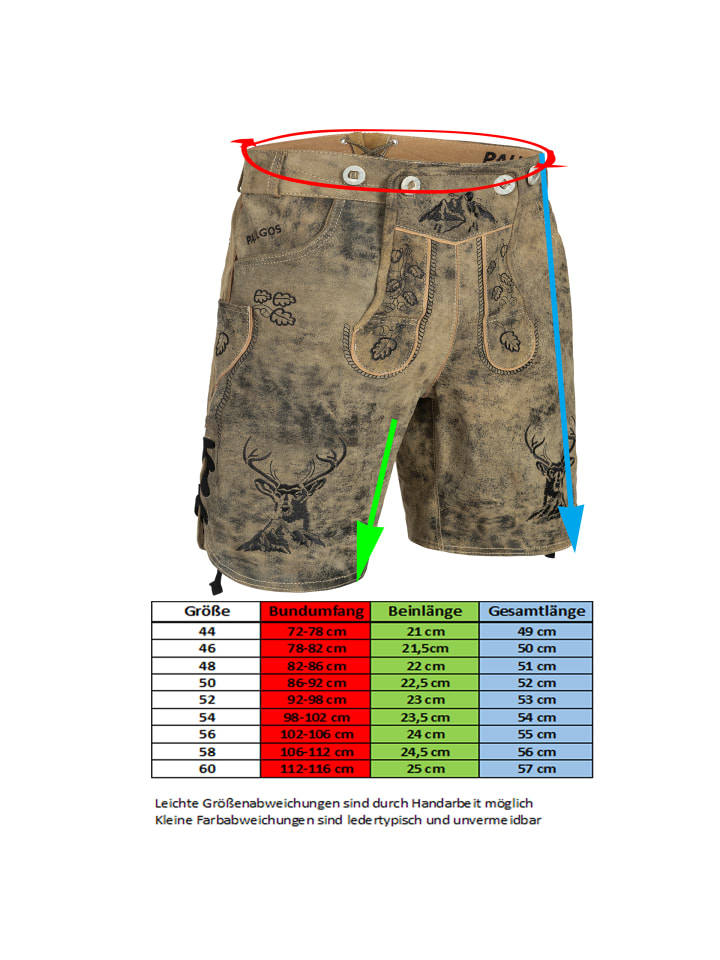 PAULGOS Lederhose Kurz Echtleder HK4 ANTIK in Krokodilgrün günstig kaufen