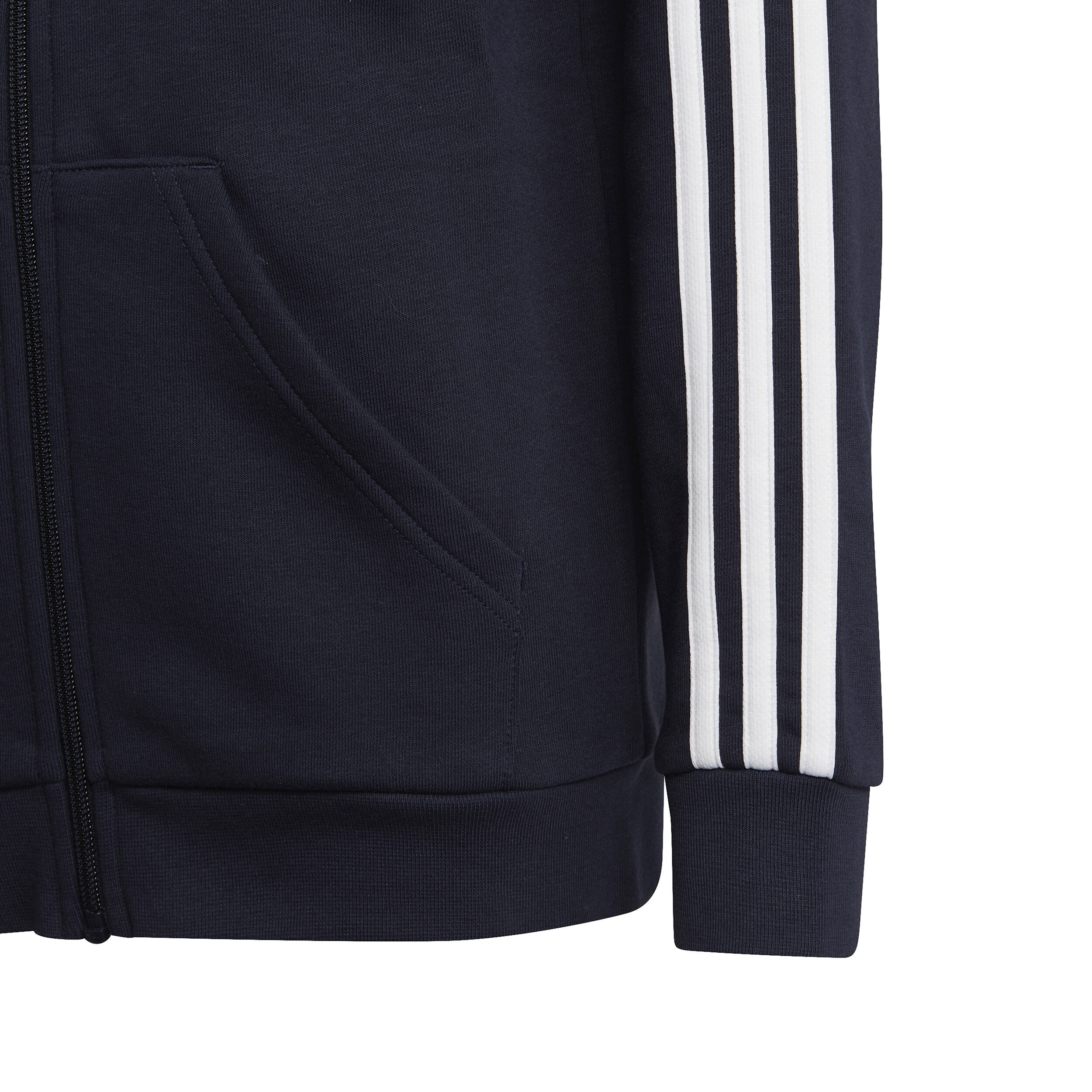 3-Stripes Fleece Full-Zip Sweatjacke Jungen - Dunkelblau, Weiß