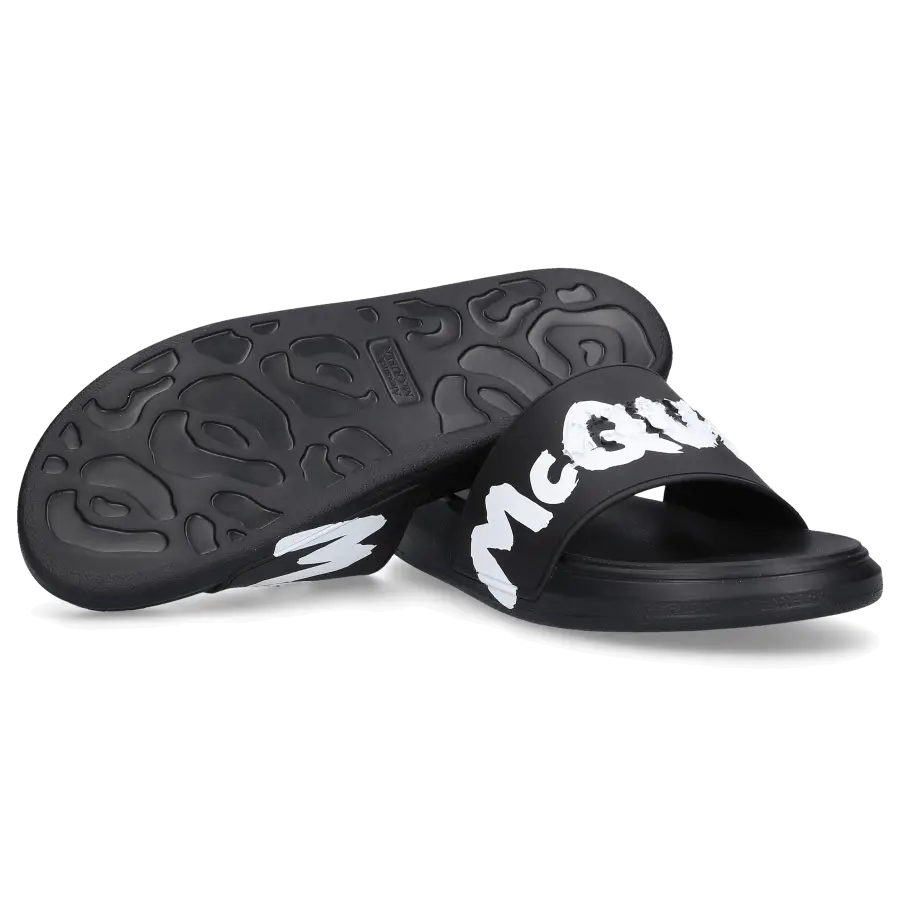 Alexander McQueen - Badeschuhe SLIDER Gummi - schwarz