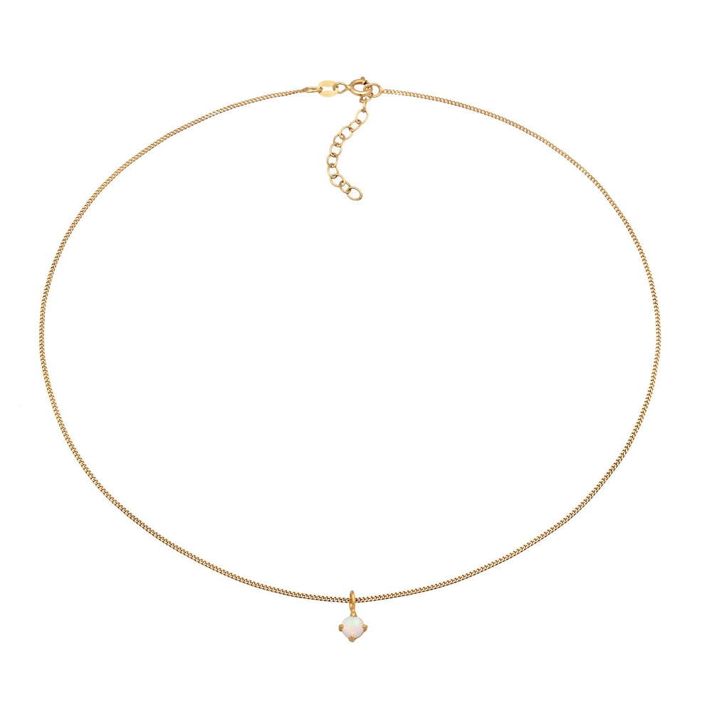 Elli Elli Collier Femmes Choker Solitaire Pendentif Simple avec Synth. Opale en argent collier