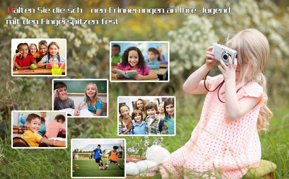 OKA kompakte Digitalkamera,4K HD 1080P 48MP Fotokamera mit 32 GB SD-Karte Kompaktkamera (48 MP, Autofokus und Fotografie)