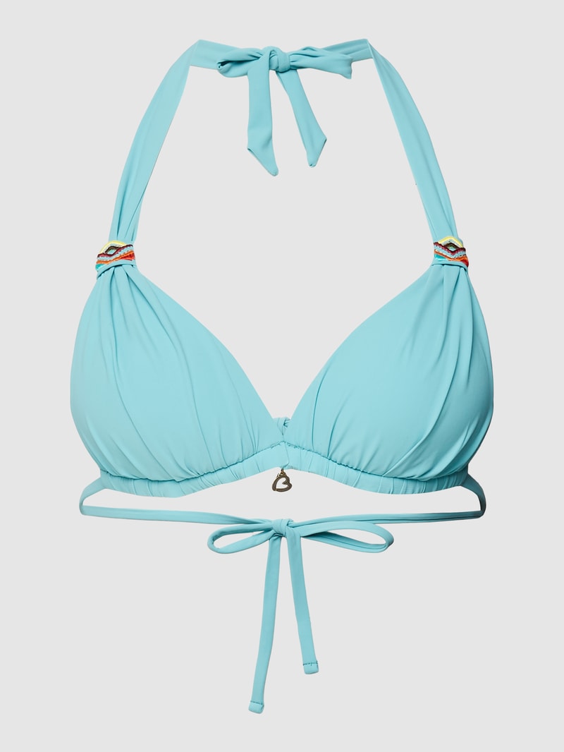 Bikini-Oberteil mit Ziernähten Modell 'NIKO LIMA' in helltürkis