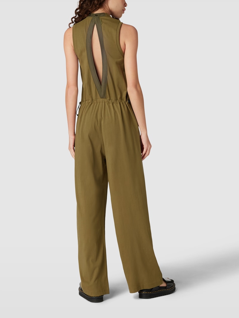Jumpsuit mit elastischem Bund in olivgrün
